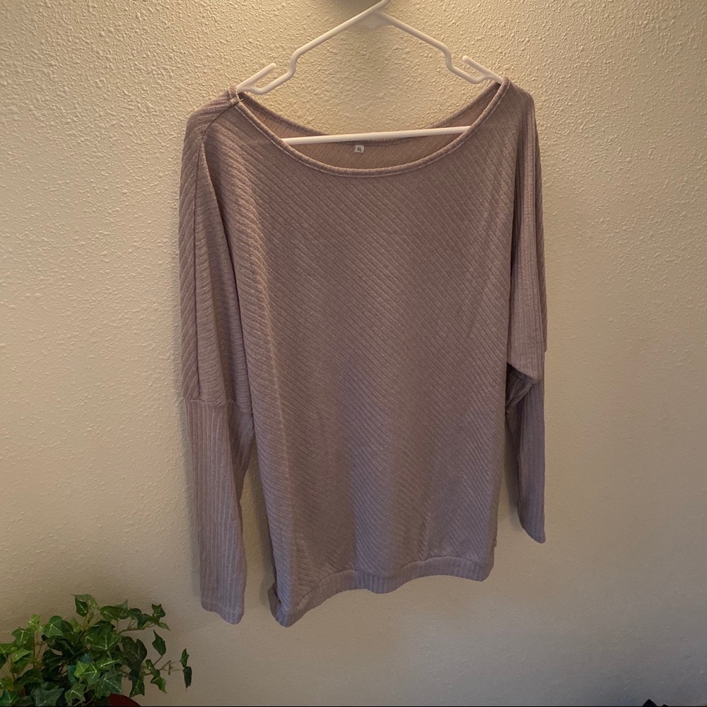 Off the Shoulder Ribbed Sweater - Picture 2 of 8